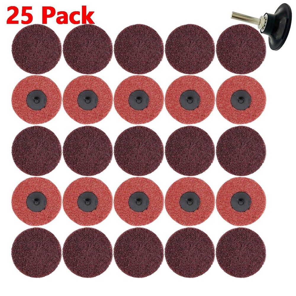25 Pcs 3" Medium Red Nylon Surface Conditioning Discs for Grinding Polishing