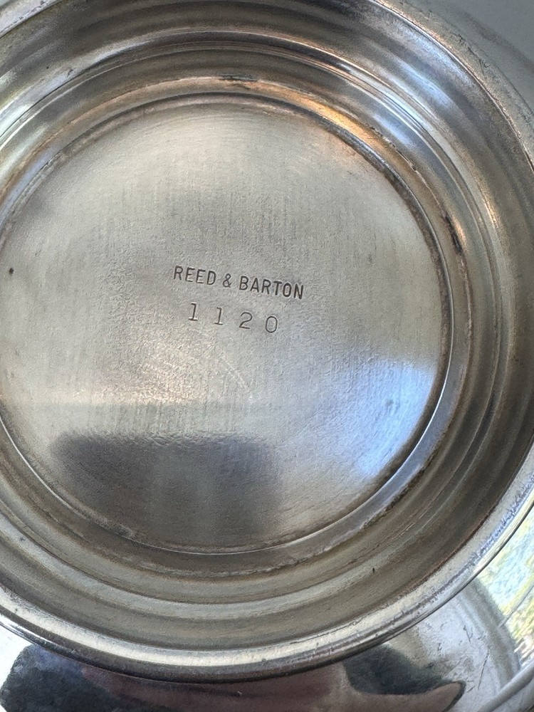 Reed & Barton 1120 Silver Plated Bowl Blue Interior 6 Inch
