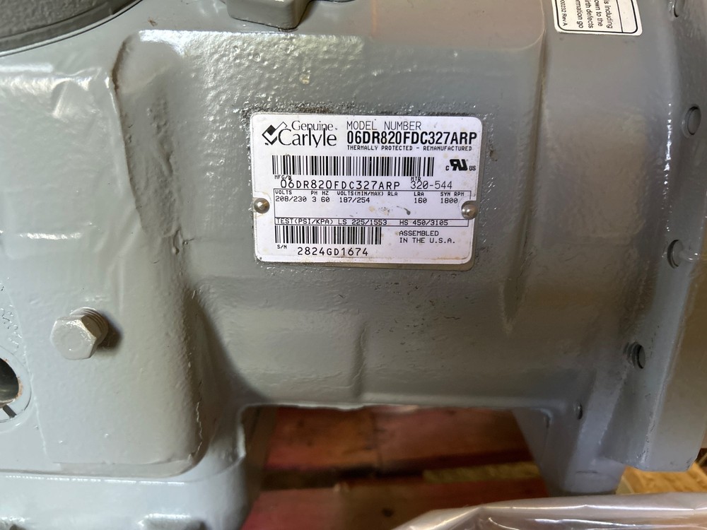 Carlyle compressor model 06DR820FDC327ARP
