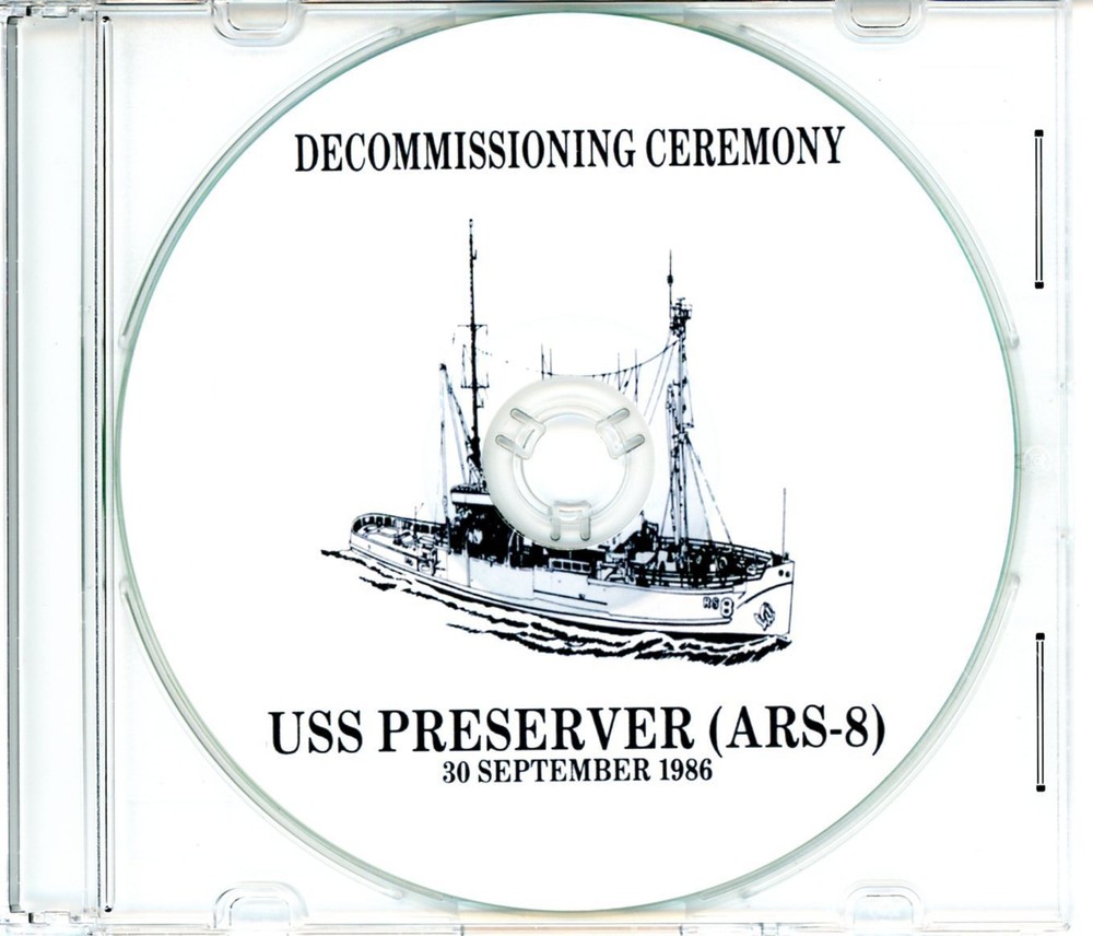 USS Preserver ARS 8 Decommissioning Program 1986 on CD Navy