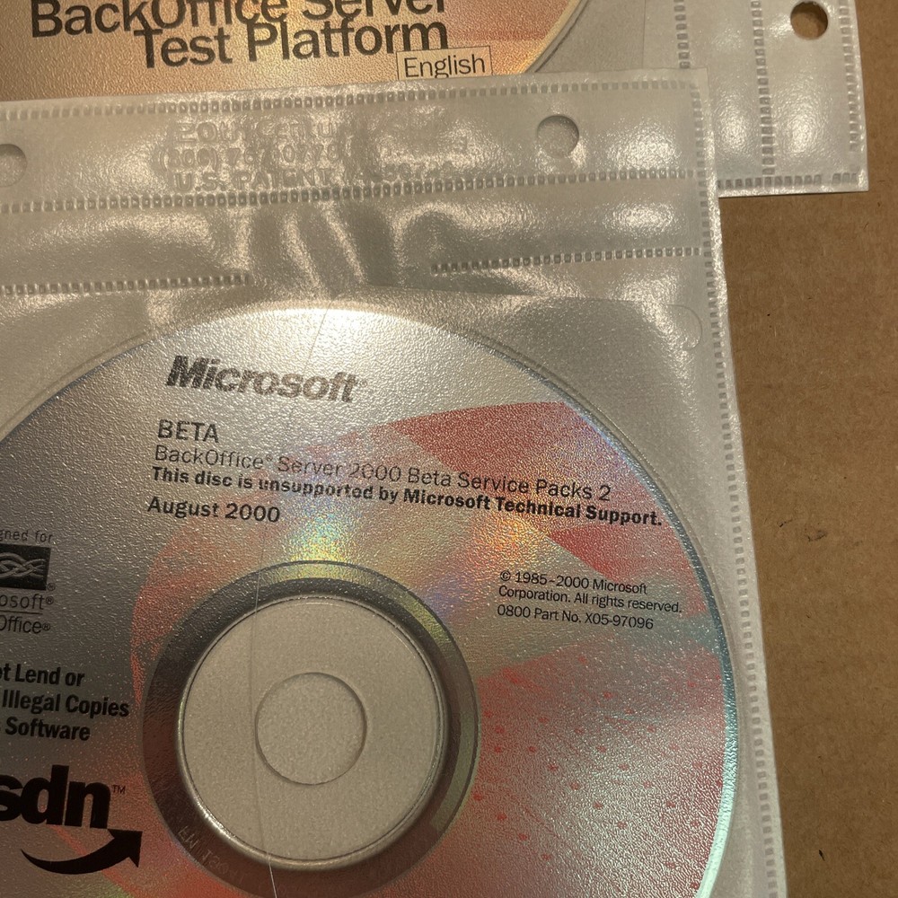 12 CD MSD Microsoft BackOffice Server Test Platform Server 2000 Small Business
