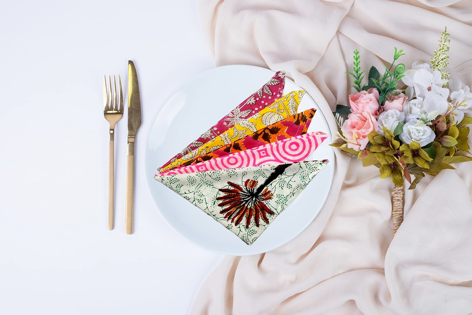 8 Pack Napkin 100% Cotton 16x16 Inch Dinner Napkins Decorative Cloth