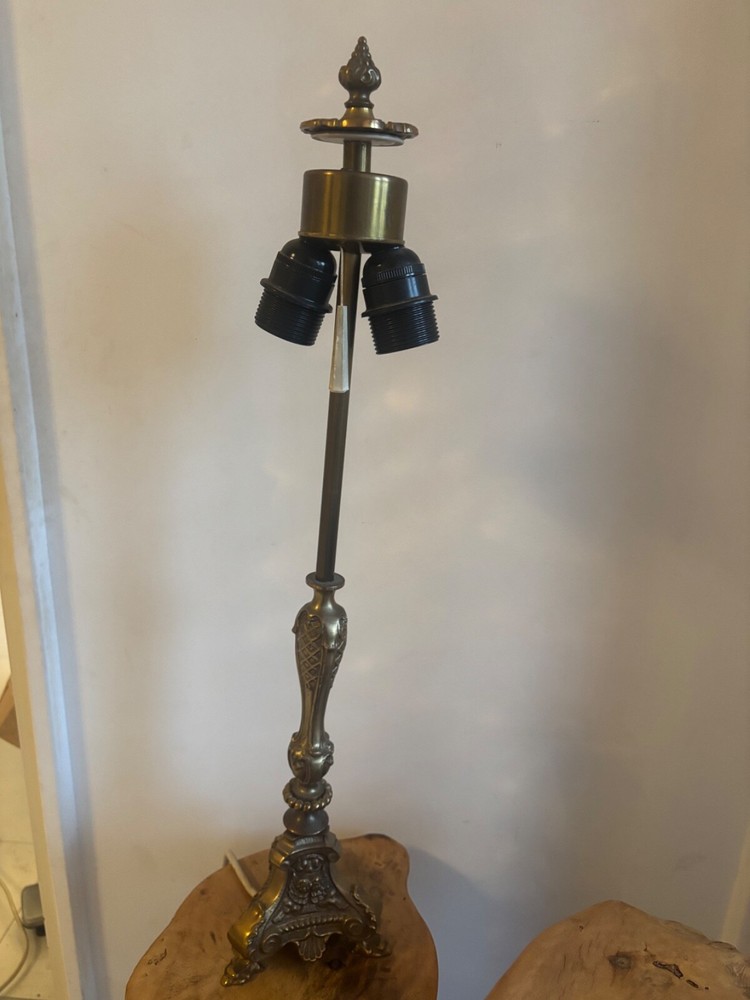 Vintage Brass Table Lamp Light 24” Tall