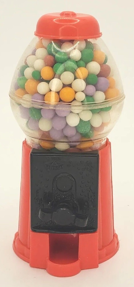 Vintage 1994 Leaf Carousel Mini Gumball Machine Candy Container Red PB80