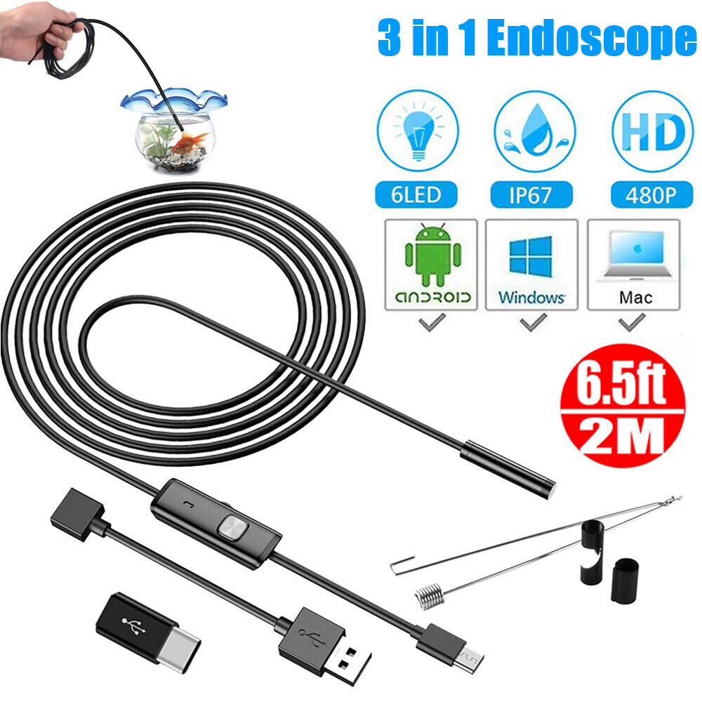 Waterproof HD Endoscope Inspection Borescope for Android HD Camera USB Type-C
