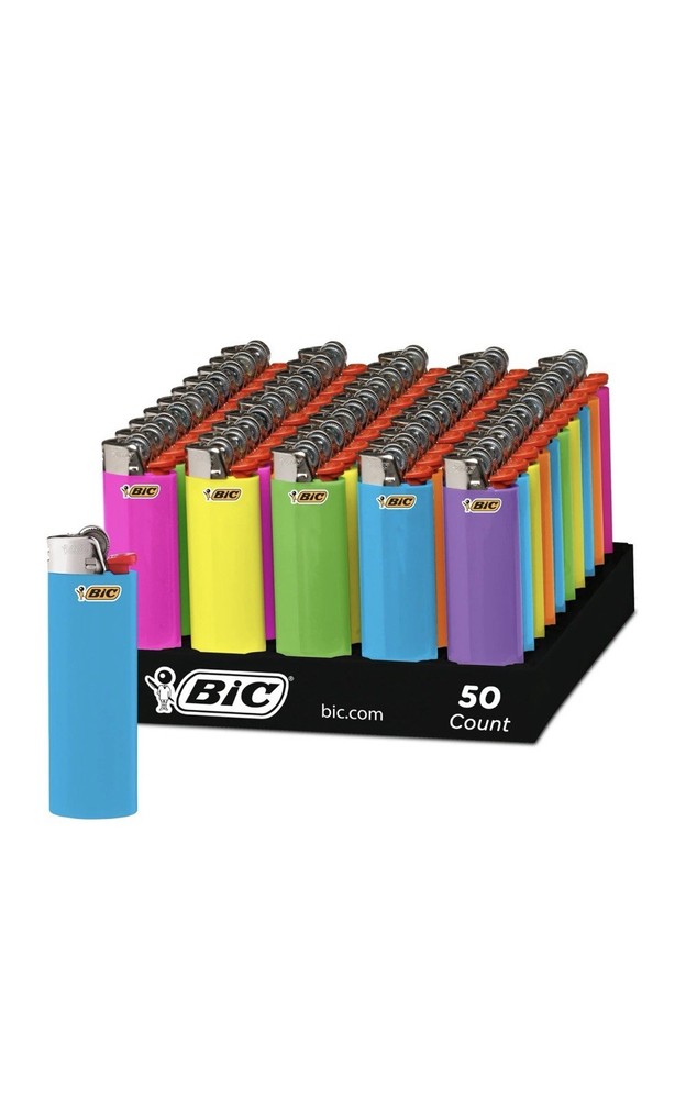 BIC Classic Flame Lighters 50 Pack + 3 Bonus Multicolor Disposable Assorted