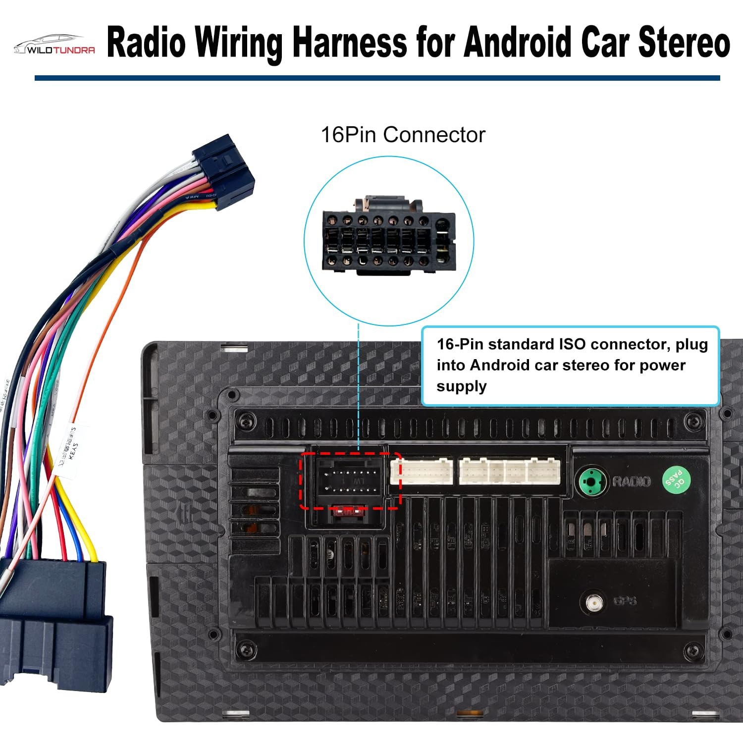 16Pin ISO Aftermarket Radio Harness Adapter for Ford 2011-2020 with Radio Ant