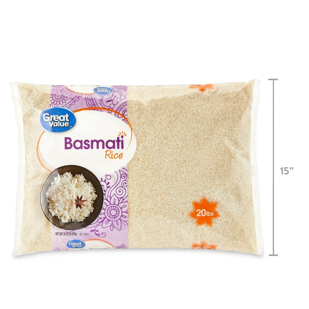 2 Packs Great Value Basmati Rice, 20 lb