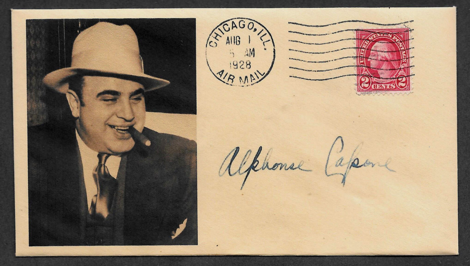 Al Capone Collector's Envelope Original Period 1920s Stamp OP1133