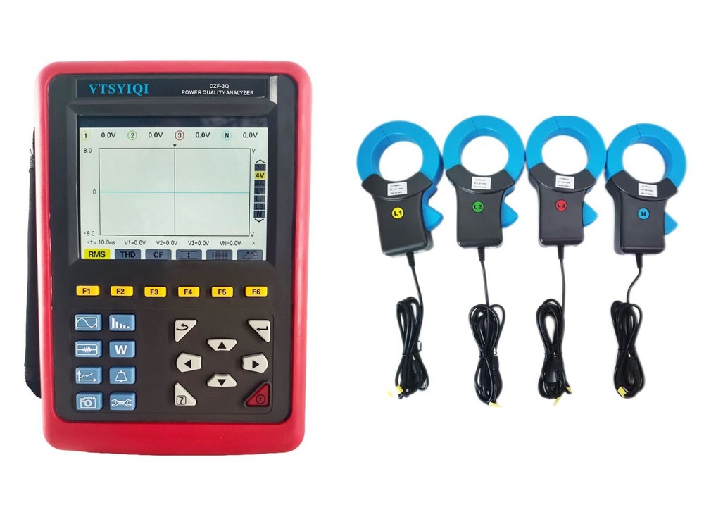 Digital Energy Quality Analyzer with 4pcs Sensors Current Range 1.0A~1000A