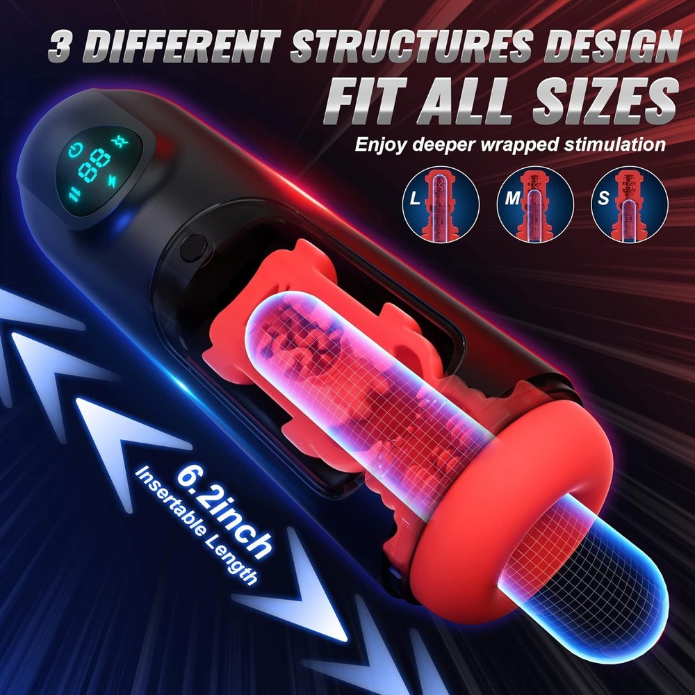 Male Masturbaters Automatic HandsFree Rotating Cup Thrusting Stroker Lubricants