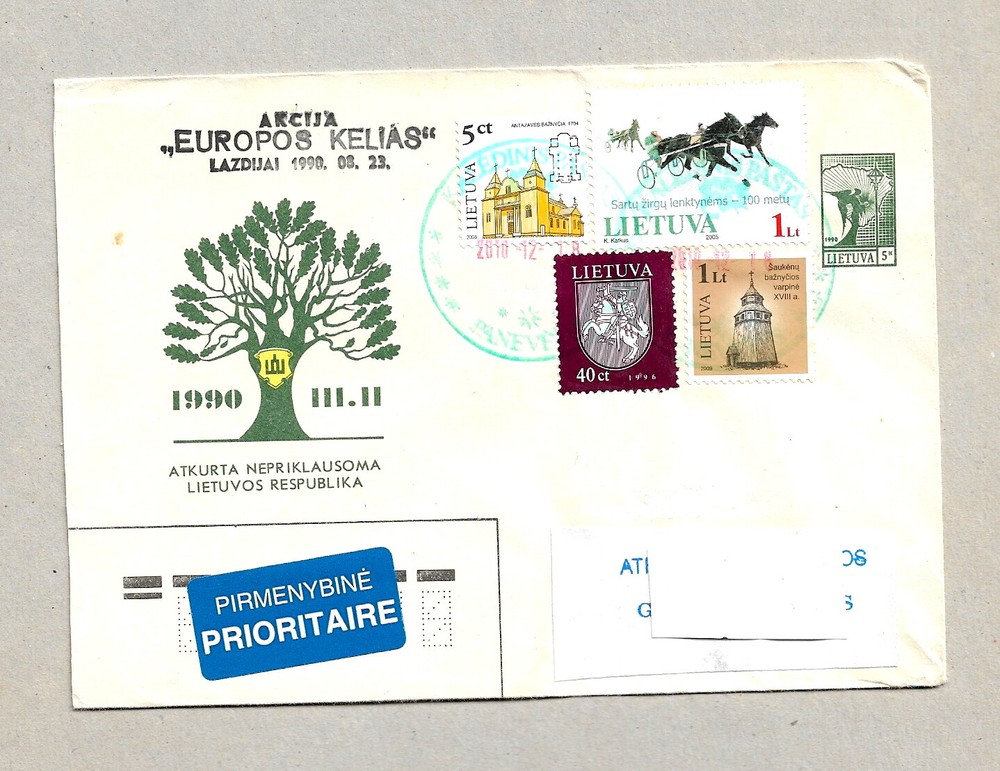 LITHUANIA   - -  AIRMAIL COVER - STAMPS