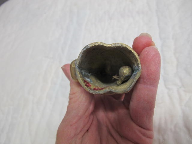 Small Solid Brass Figural Santa Bell