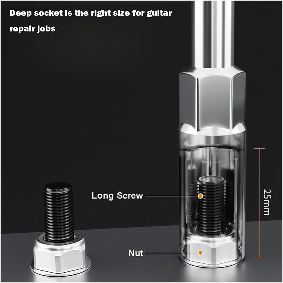 10mm Guitar Nut Driver Deep Socket Wrench Screwdriver for Machine Head Tuning