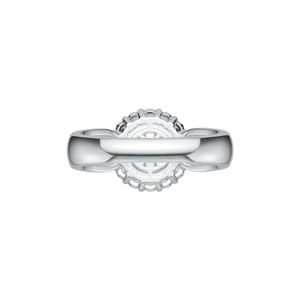 Sterling Silver Semi Mount Ring Setting Round RD 8.5mm with White Topaz