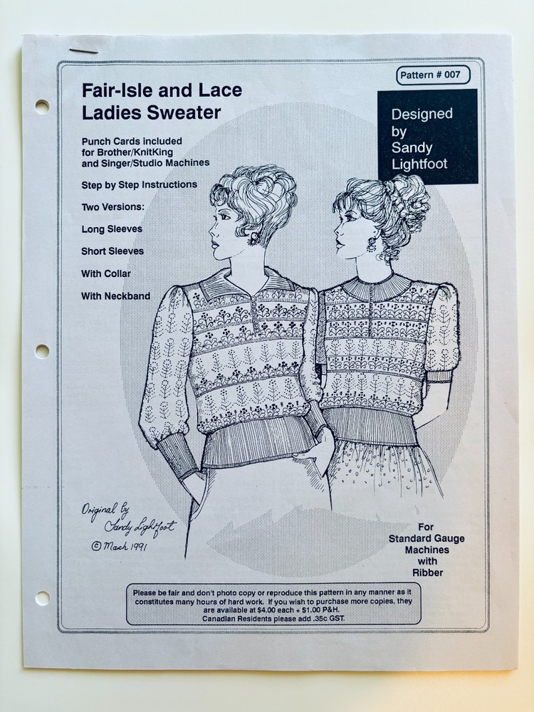 Vintage Machine Knitting Sweater Patterns - Fair-Isle, Patchwork, Afghan & more
