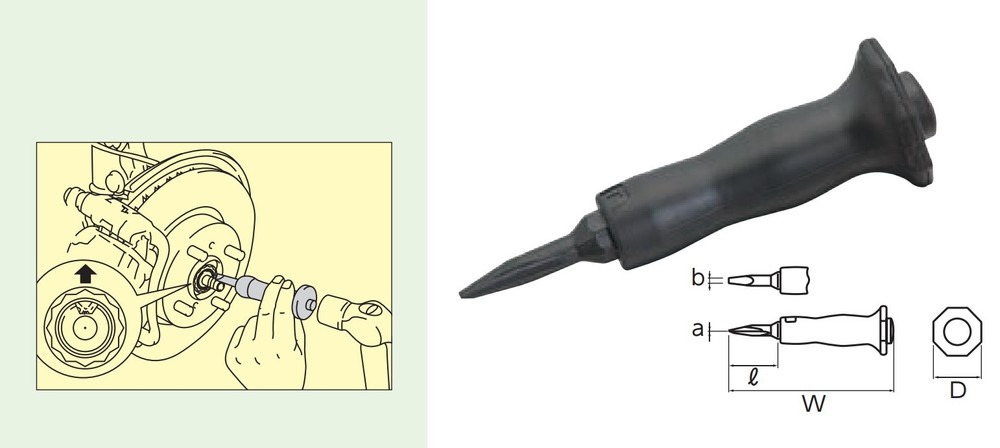 KTC LOCK NUT CHISEL (RUBBER GRIP TYPE) AS404
