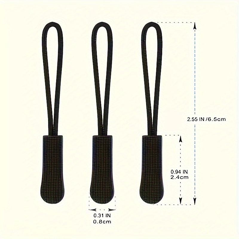 10 Black Plastic Zipper Puller, Durable Pvc Zipper Puller, Suitable for Bags, Ba