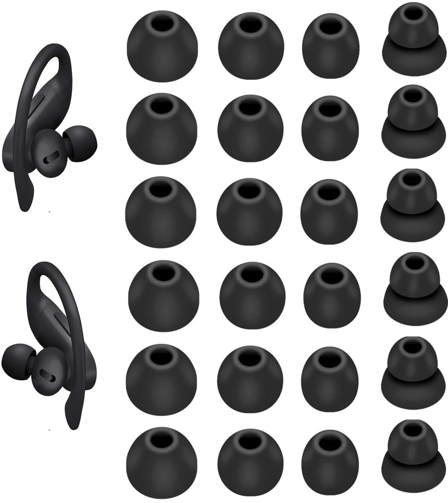 JNSA Replacement Ear Tips Eartips Plug Cap Compatible 4 Size, Black