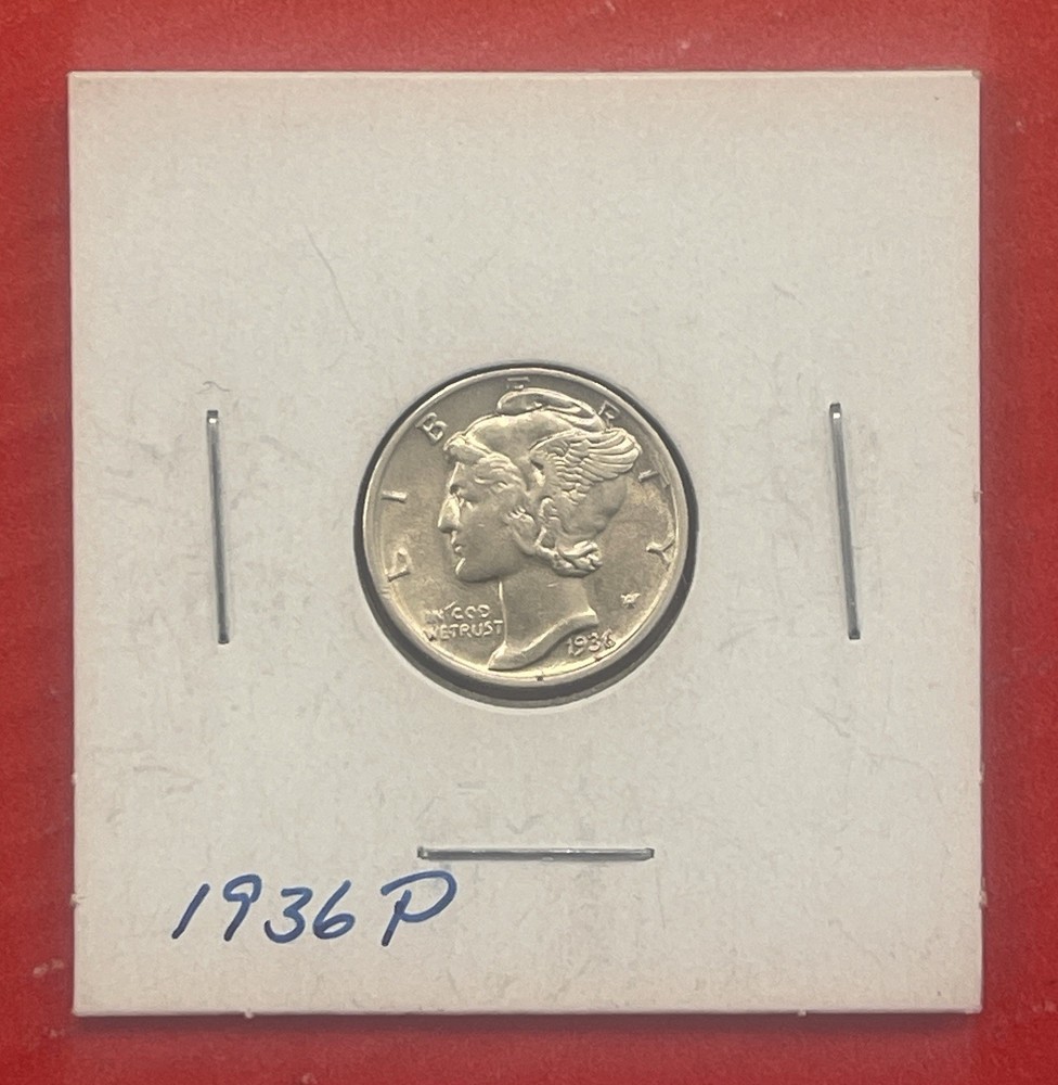 1936 P Mercury Silver Dime, Choice to Gem Uncirculated.