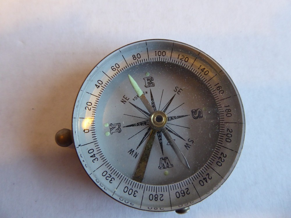 Vintage Captain Cabin Map Reader Compass - box only, and Vintage Pocket Compass