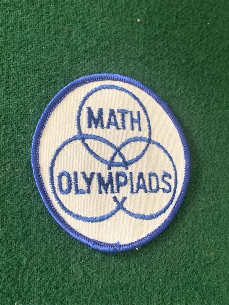 Vintage MATH OLYMPIADS Patch - 3” Round Blue White - Unused