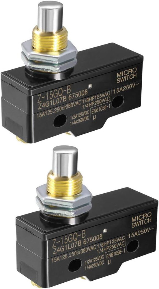 2PCS Z-15GQ-B 1NO + 1NC Panel Mount Snap Button Type Micro Limit Switch, Screw T