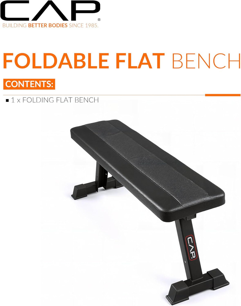 Foldable Flat Weight Bench | Folding Workout Bench with Steel Frame, Thick Box-S