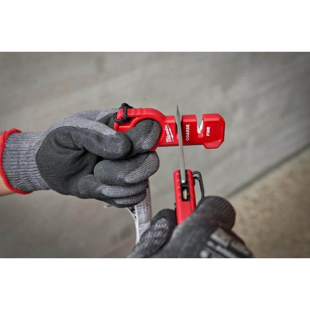 Milwaukee Compact Jobsite Handheld Knife Sharpener Large Finger Loop Secure Grip