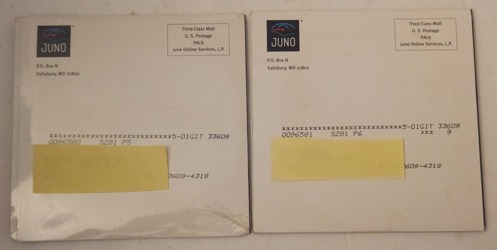 2 Vtg Juno Software Program v2.0 Disc Rare Black Shipper Includes Netscape 1 NEW