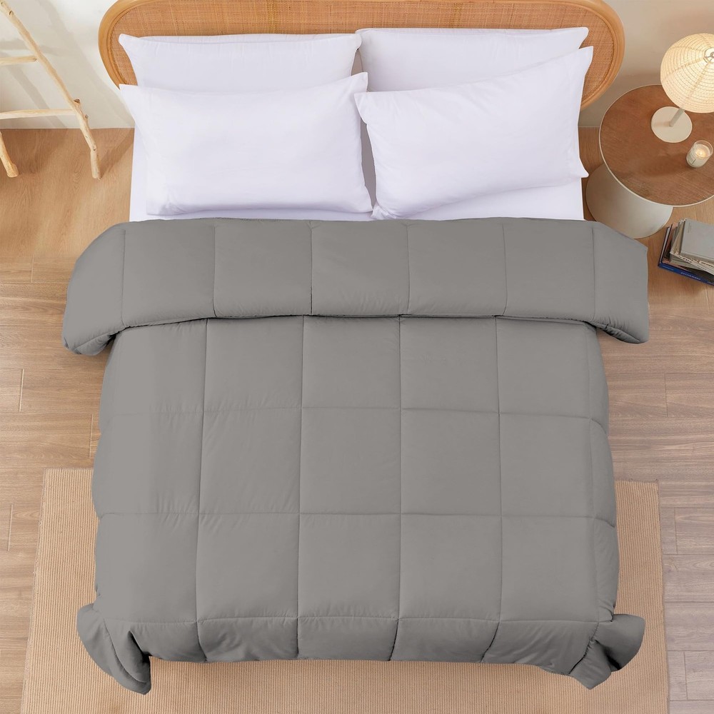 Modern Threads Down Alternative Reversible Comforter Charcoal Gray/Blush Queen
