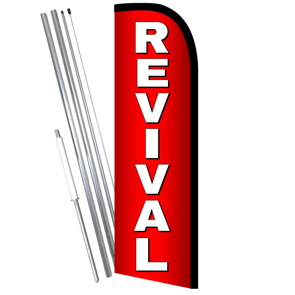 Revival Premium Windless Feather Flag Bundle (Complete Kit) OR Optional Replace