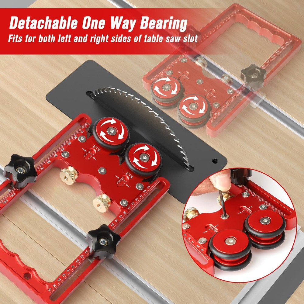 Featherboard for Table Saws, 2 in 1 Thin Rip Jig Guide Feather Boards for Tab...