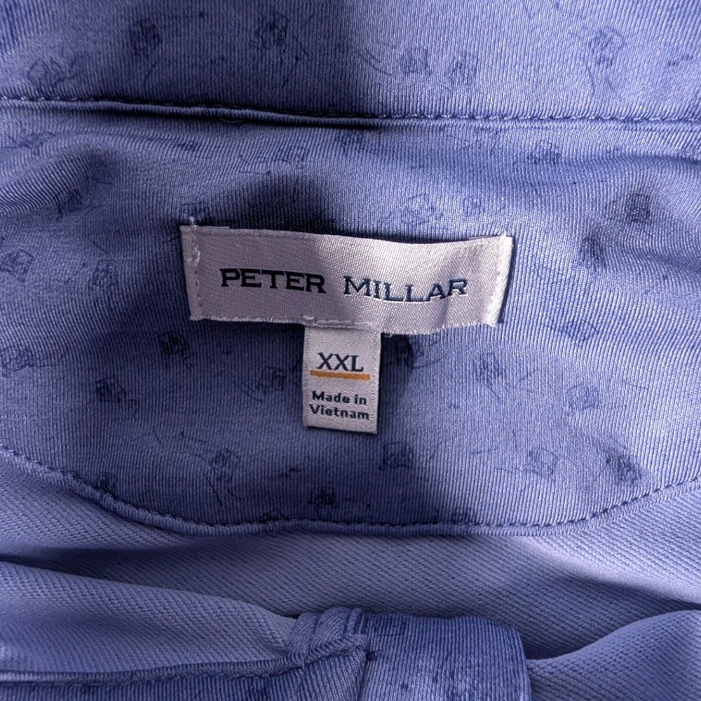 Peter Millar Quarter Zip Pullover Mens XXL Purple Micro Print Performance Golf