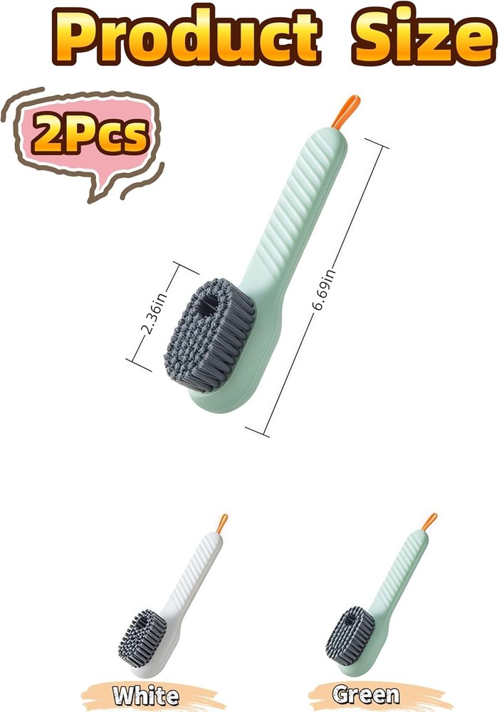 luvilly2Pack Multifunctional Laundry Brushes, Cleaning Brush with Soap Dispenser