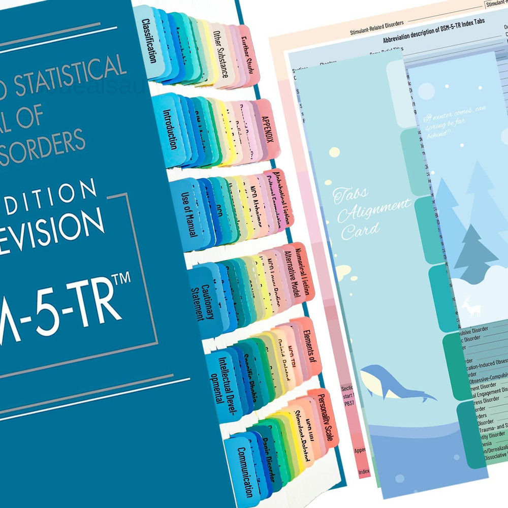 Index Tabs for DSM 5 TR, Tabbing System DSM-5-TR Medium, Colorful