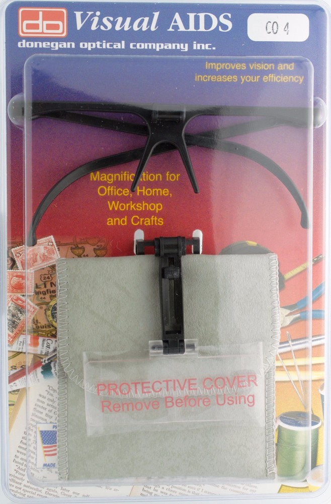 Donegan CO-4 Flip-Up Clip-On Binocular Magnifier Kit. 2X Magnification at 10"