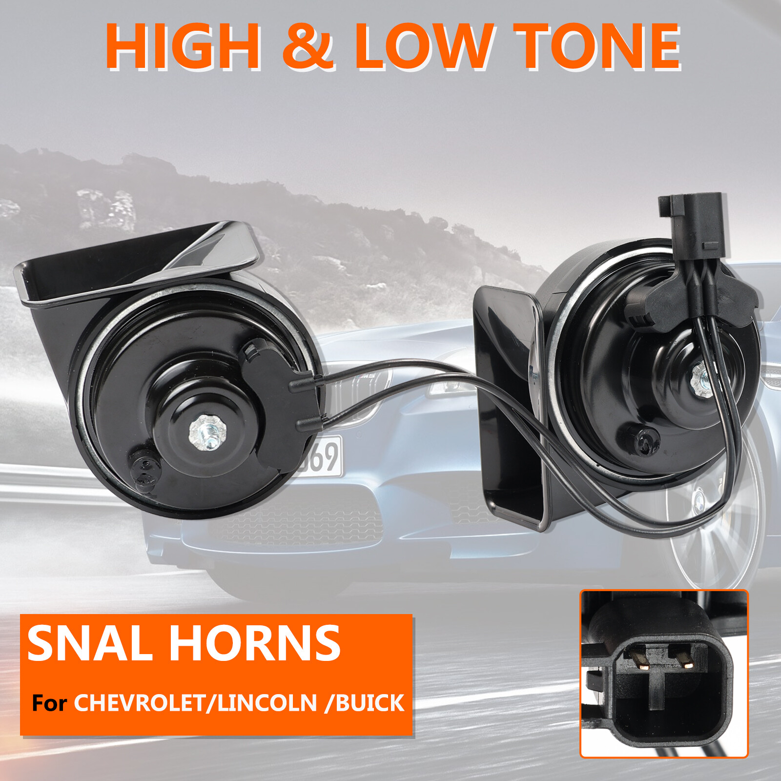2Pcs Snail Horn 110db Loud Dual Tone For Chevrolet Aveo Captiva Cruze Malibu 🏅