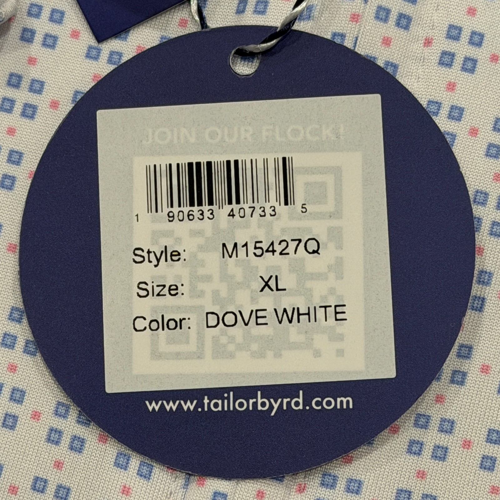 TailorByrd Performance 1/4 Zip Pullover Men's XL White Geo Print Active/Golf NWT