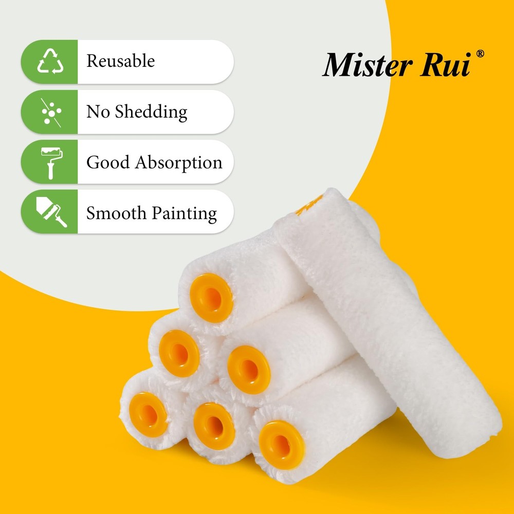 Paint Rollers, 5 Pack, 9 Inch Paint Roller Covers, Microfiber Paint Rollers, ...
