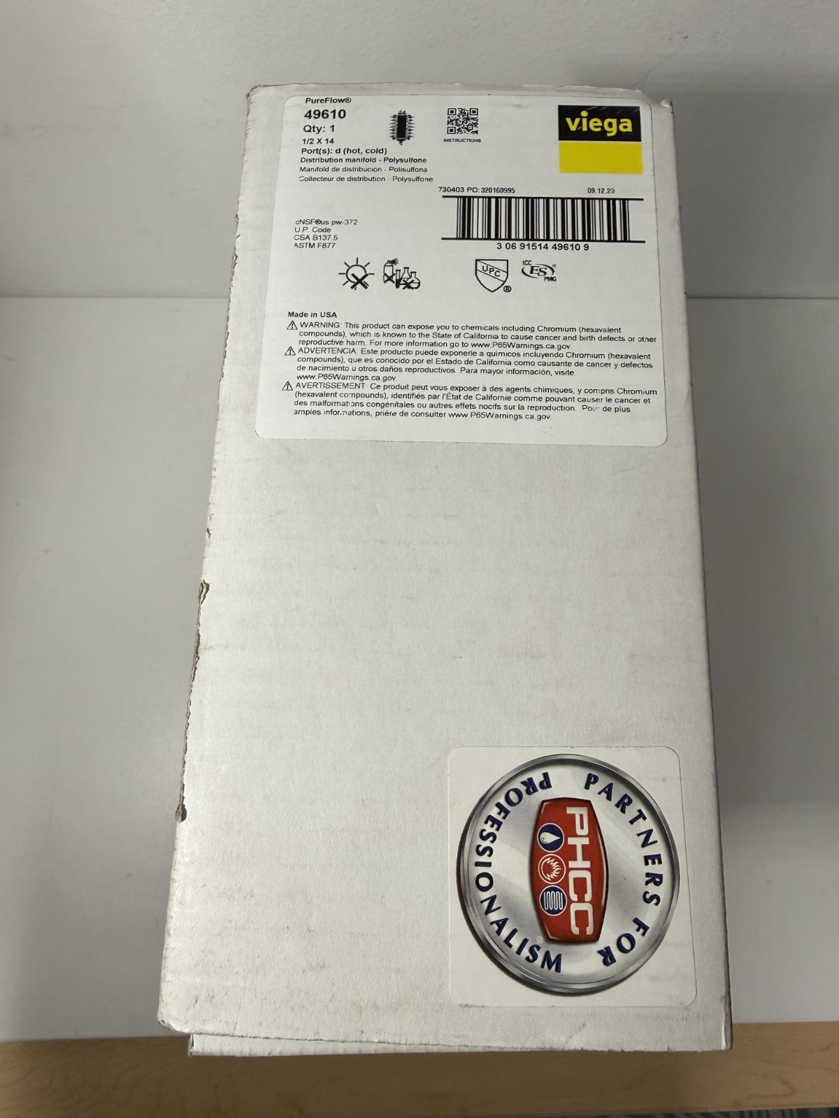 Viega Manabloc 1/2 in. x 14 Ports (6 H/8 C) Polymer Distribution Manifold-49610