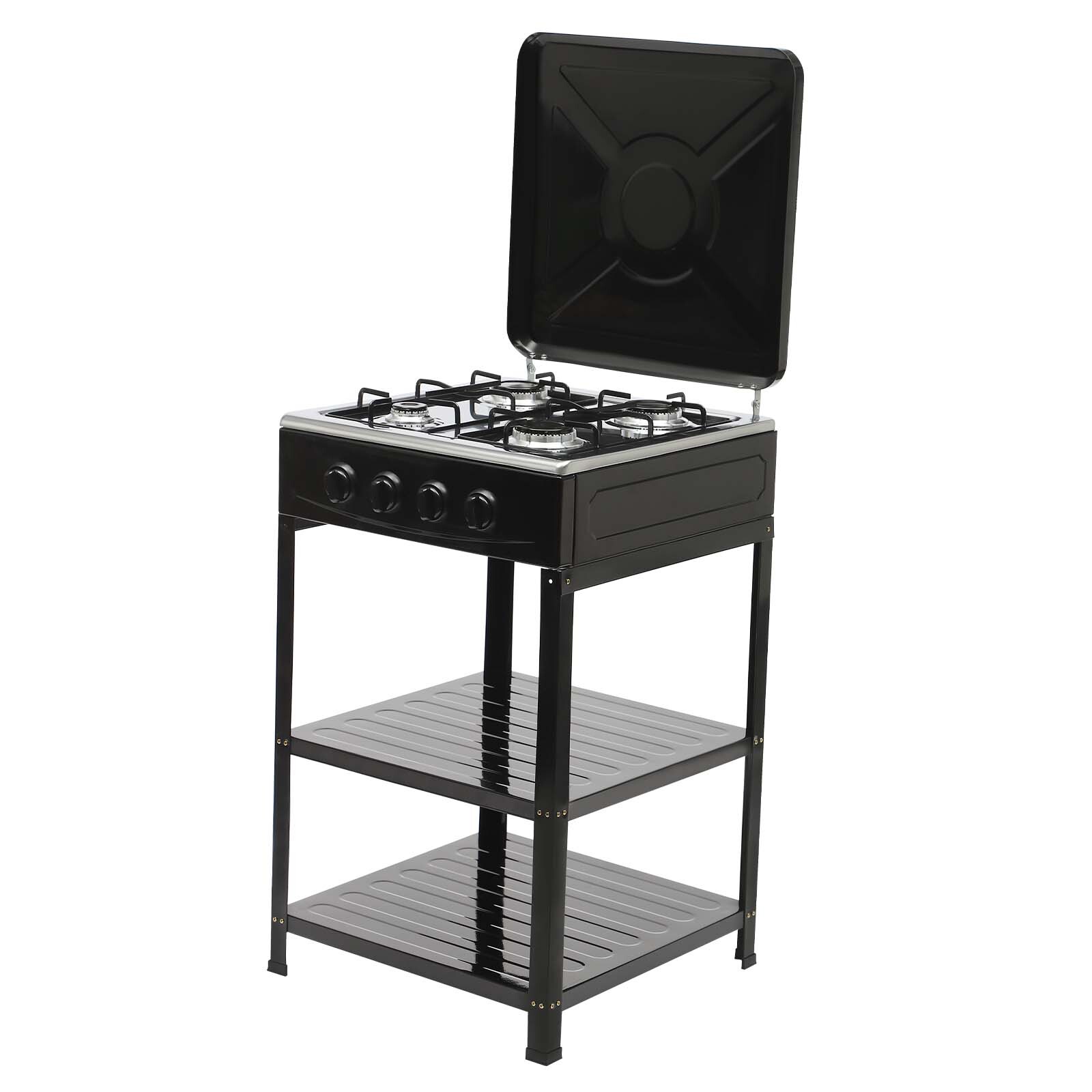 Outdoor 300000 BTU Stove Propane 4 Burner Portable Cooker BBQ Grill Windshelter