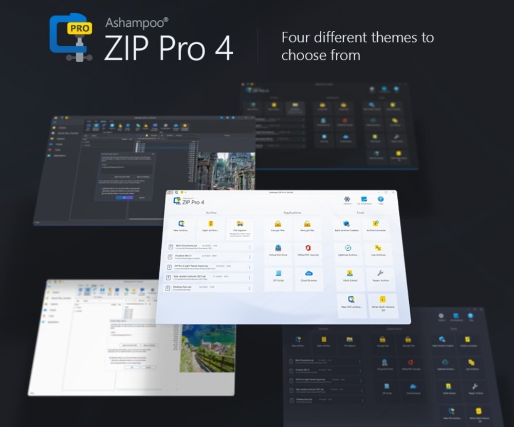 Ashampoo ZIP Pro 4 - Compress, extract, encrypt - Back up files at lightning