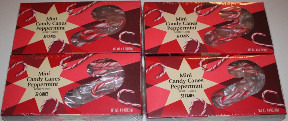 4 Box LOT - Mini Peppermint Candy Canes - 128 Count - 19.2 oz