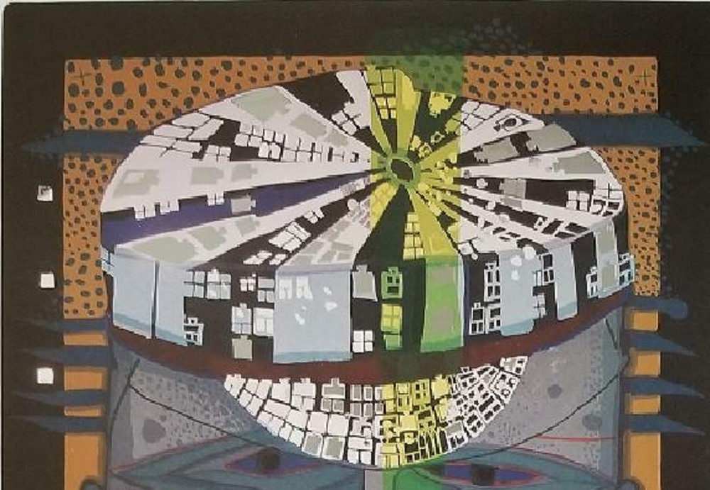 Friedensreich Hundertwasser "The Sailor II" Mounted offset Lithograph 1986