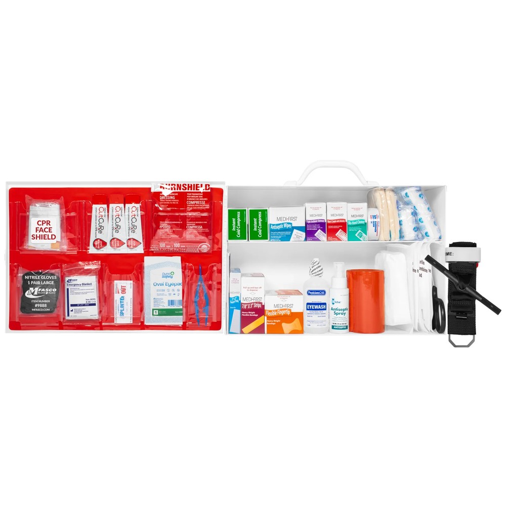 2 Shelf Metal First Aid Kit Osha Class B