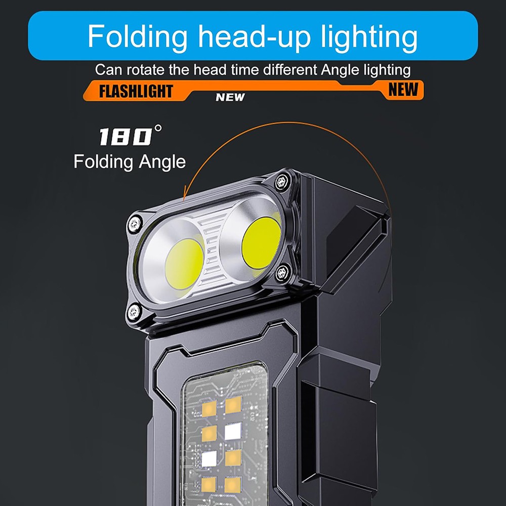 Pocket LED Flashlight Magnetic USB Rechargeable Mini Torch Portable Work Light