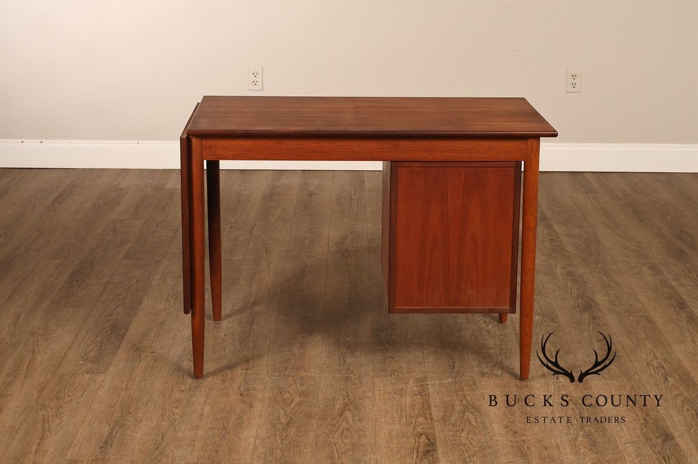 Arne Vodder Attributed Danish Modern Teak Drop Leaf Desk