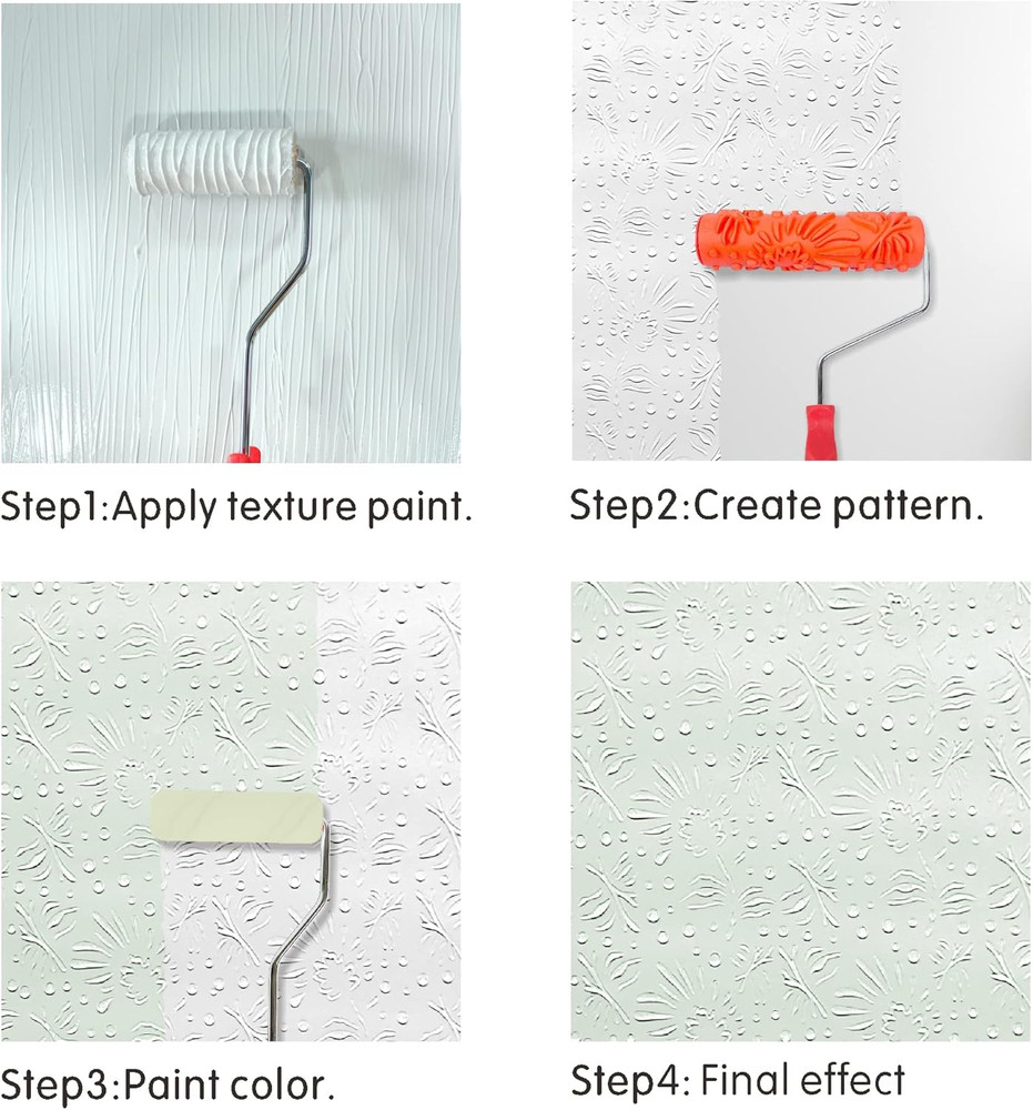 7'' Patterned Paint Roller for Wall Decoration Classic Brick Embossing Texture R