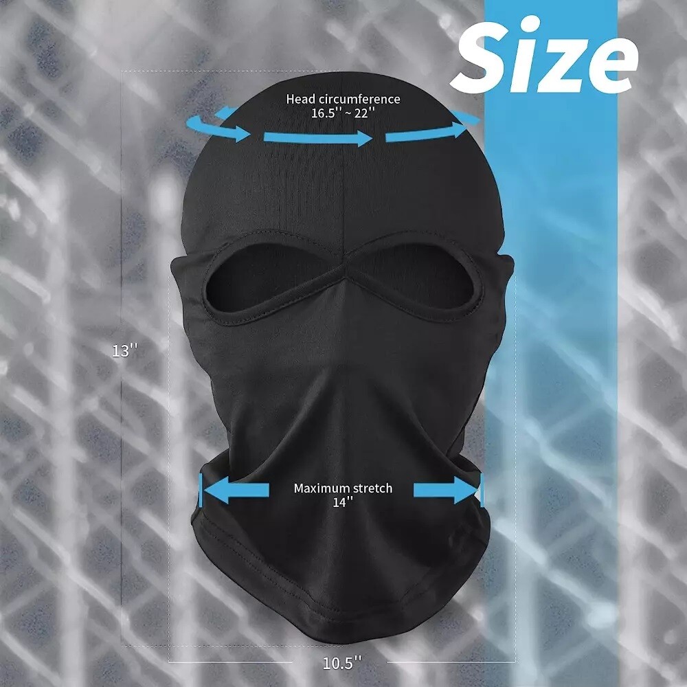 2 Hole Balaclava Full Face Mask Beanie Ski Sun Hood Motorcycle Cycling Outdoor